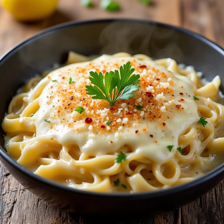 One-Pan Creamy Garlic Parmesan Pasta – 20 Minutes, One Pot, No Drain