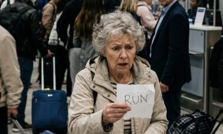 Ma petite-fille m’a glissé un mot à l’aéroport – un seul mot m’a sauvé la vie.