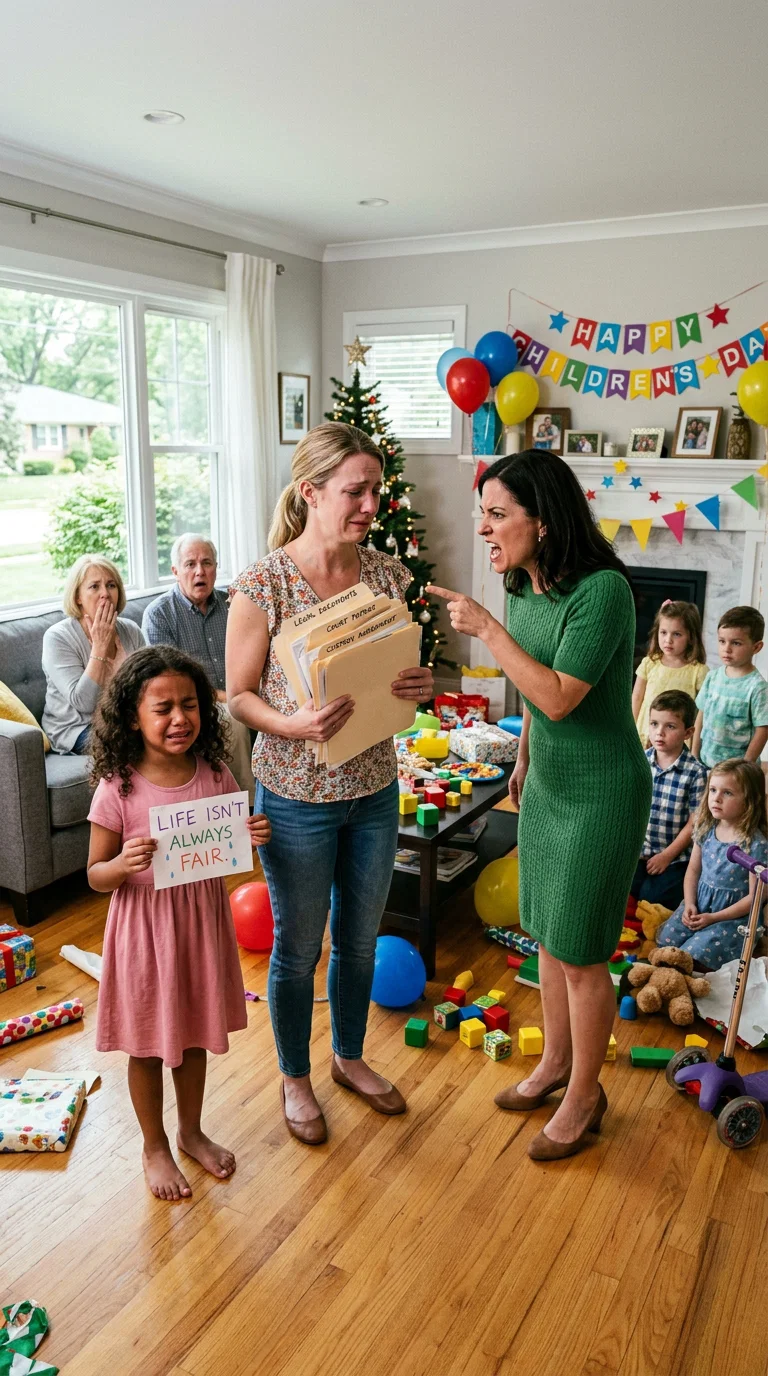 Tout le monde pensait que la Journée des enfants serait une douce fête en famille jusqu’à ce que ma fille de 11 ans ouvre son « cadeau ». À l’intérieur, il n’y avait qu’un mot qui disait : « La vie n’est pas toujours juste. » Le sourire forcé de ma sœur n’a fait qu’empirer les choses, mais quand j’ai souri discrètement et joué la comédie, mes parents sont soudainement devenus livides.
